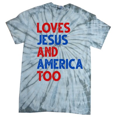 Loves Jesus And America Too Vintage Tie-Dye T-Shirt