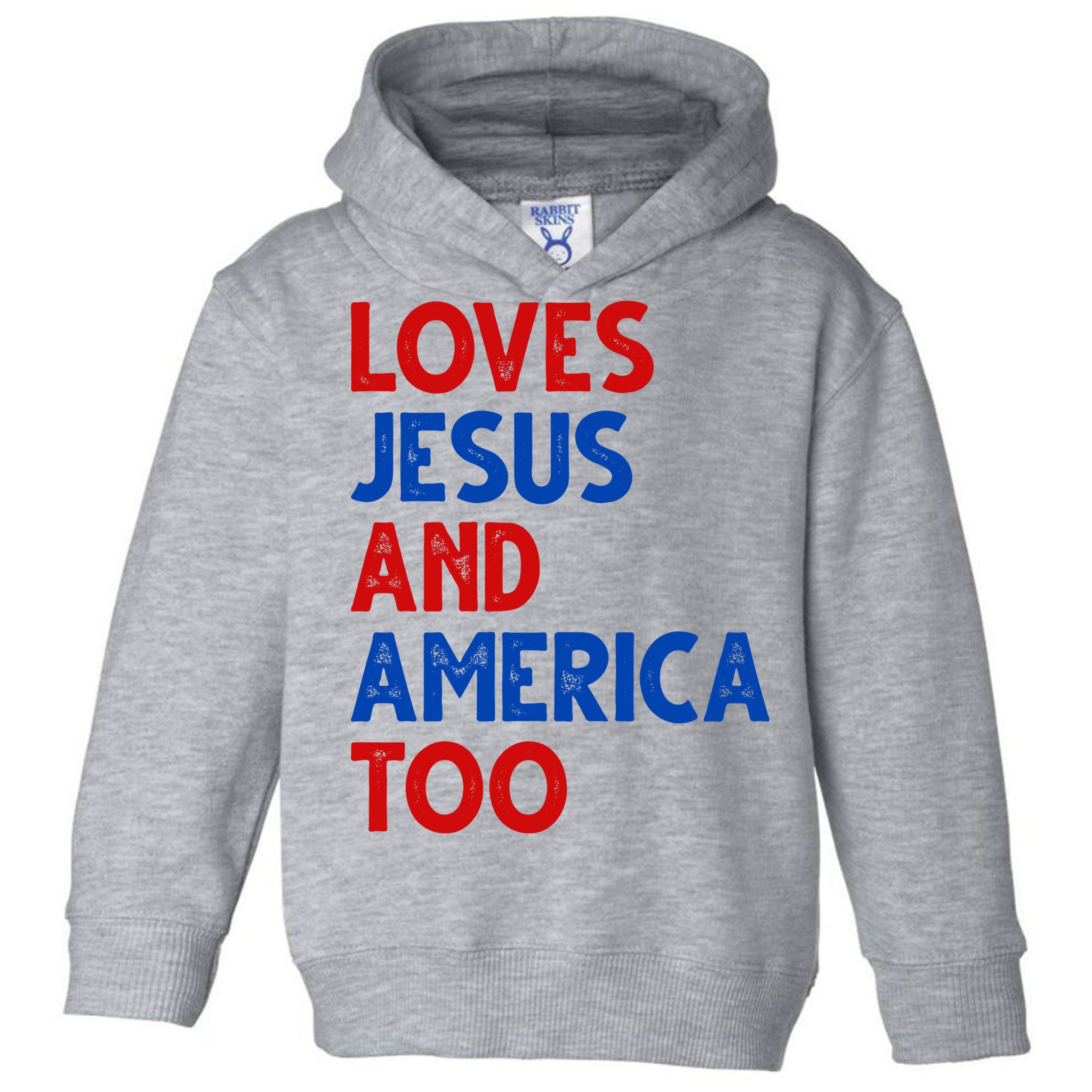 Loves Jesus And America Too Vintage Toddler Hoodie