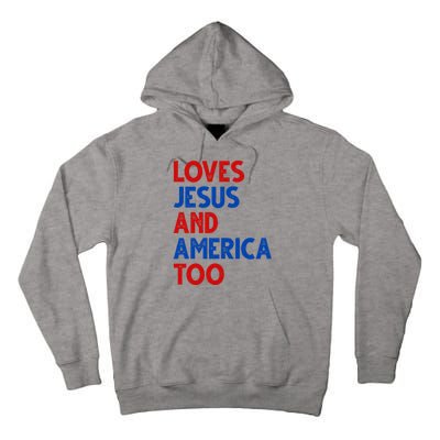 Loves Jesus And America Too Vintage Tall Hoodie