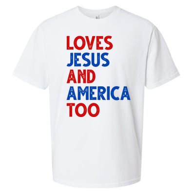 Loves Jesus And America Too Vintage Sueded Cloud Jersey T-Shirt