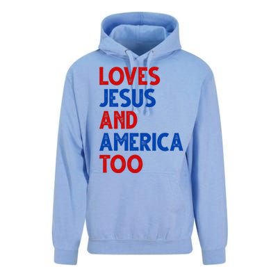 Loves Jesus And America Too Vintage Unisex Surf Hoodie