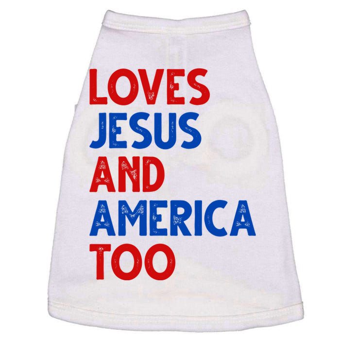 Loves Jesus And America Too Vintage Doggie Tank