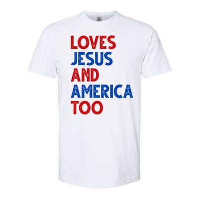 Loves Jesus And America Too Vintage Softstyle® CVC T-Shirt