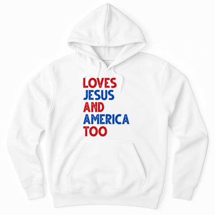 Loves Jesus And America Too Vintage Hoodie