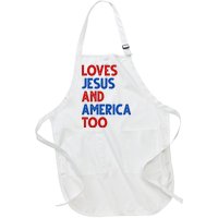 Loves Jesus And America Too Vintage Full-Length Apron With Pockets