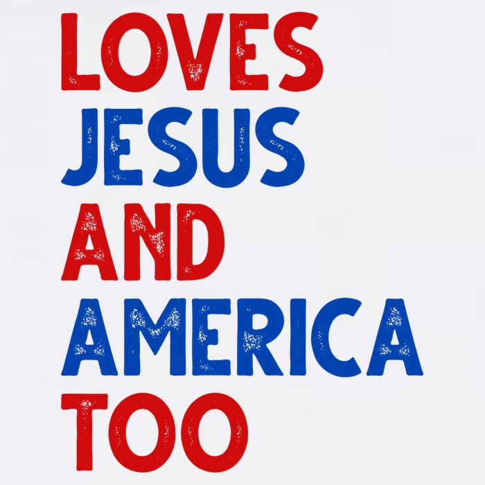 Loves Jesus And America Too Vintage Button