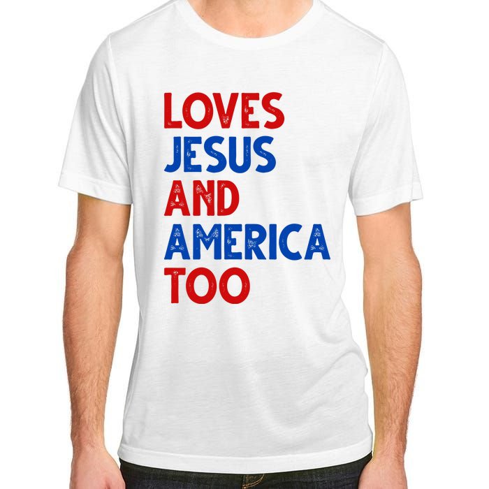 Loves Jesus And America Too Vintage Adult ChromaSoft Performance T-Shirt