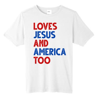 Loves Jesus And America Too Vintage Tall Fusion ChromaSoft Performance T-Shirt