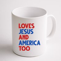 Loves Jesus And America Too Vintage Coffee Mug