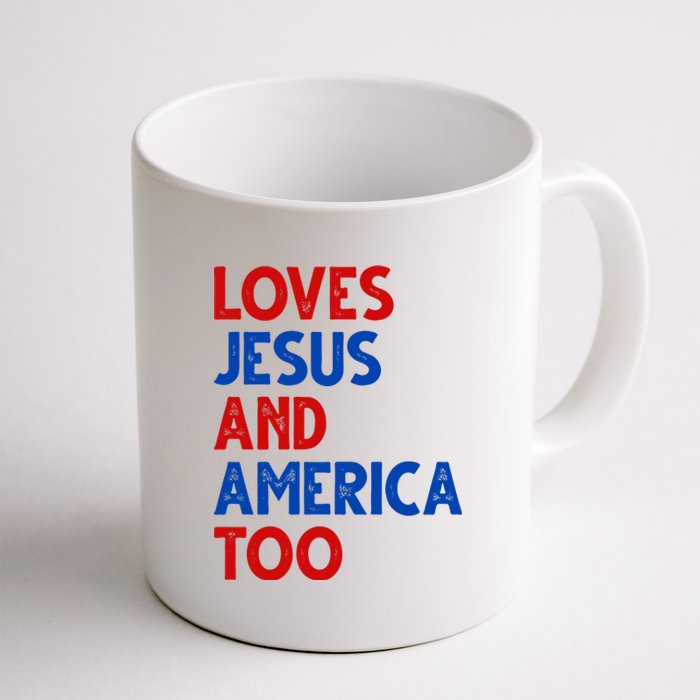 Loves Jesus And America Too Vintage Coffee Mug