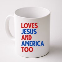 Loves Jesus And America Too Vintage Coffee Mug