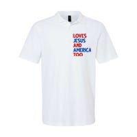 Loves Jesus And America Too Vintage Softstyle Adult Sport Polo