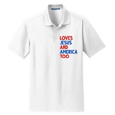 Loves Jesus And America Too Vintage Dry Zone Grid Polo