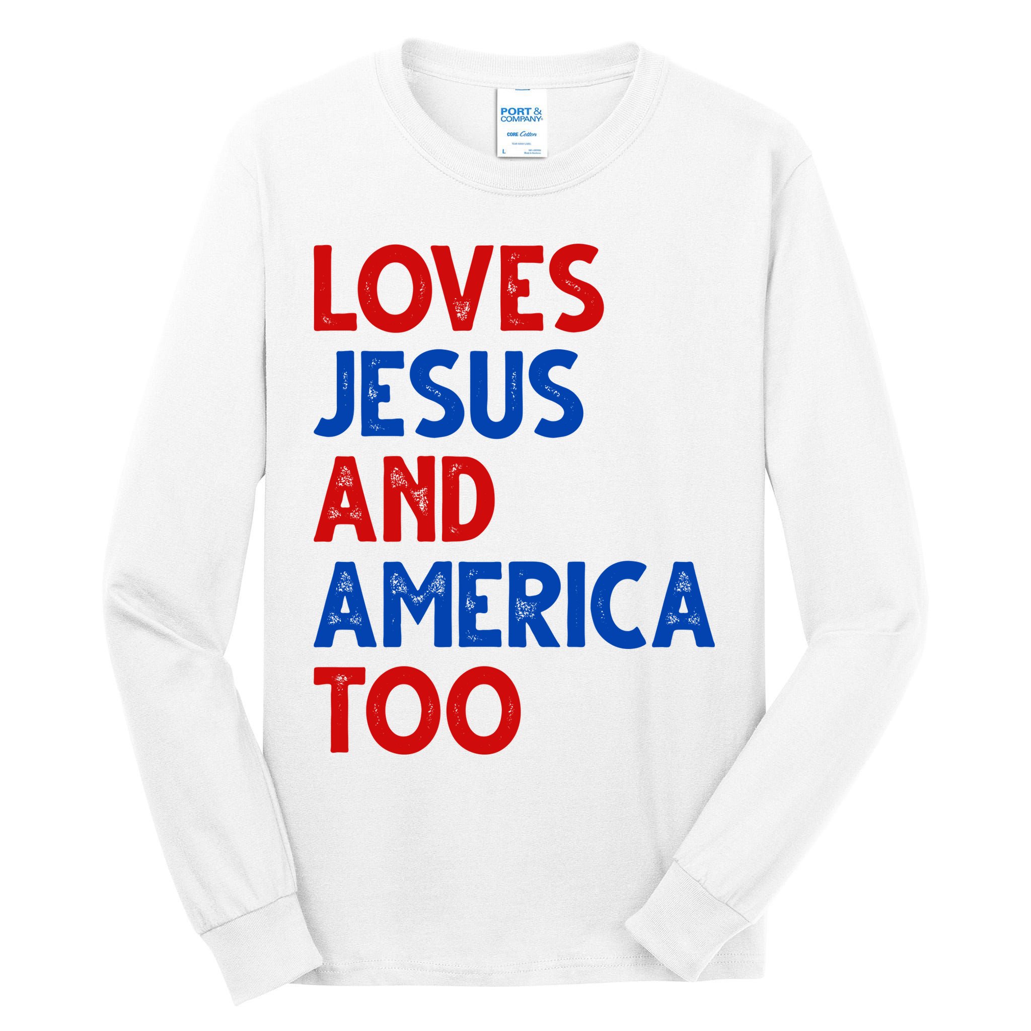 Loves Jesus And America Too Vintage Tall Long Sleeve T-Shirt