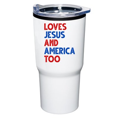 Loves Jesus And America Too Vintage Tumbler
