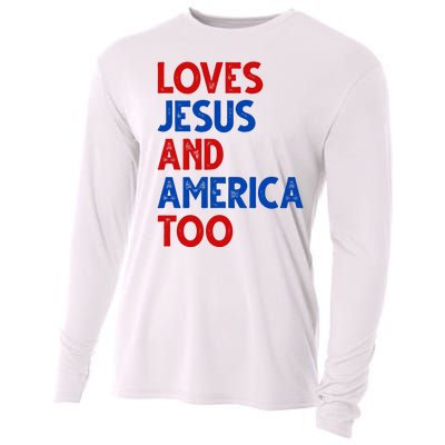 Loves Jesus And America Too Vintage Cooling Performance Long Sleeve Crew