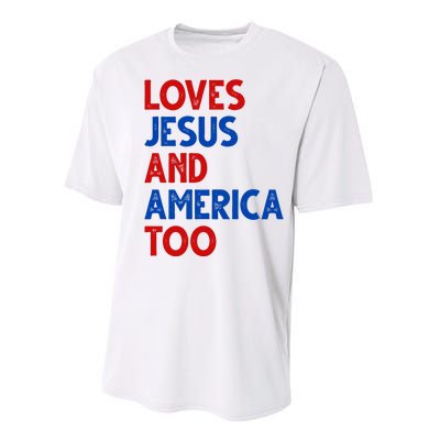 Loves Jesus And America Too Vintage Performance Sprint T-Shirt