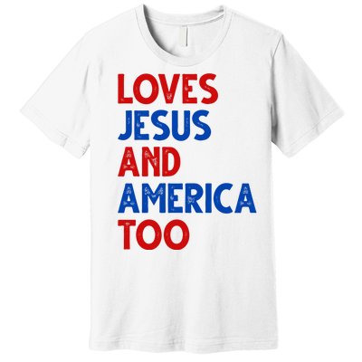 Loves Jesus And America Too Vintage Premium T-Shirt