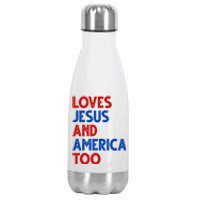 Loves Jesus And America Too Vintage Stainless Steel Insulated Water Bottle