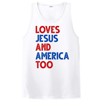 Loves Jesus And America Too Vintage PosiCharge Competitor Tank