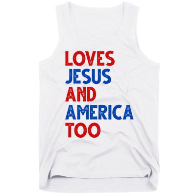 Loves Jesus And America Too Vintage Tank Top