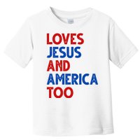 Loves Jesus And America Too Vintage Toddler T-Shirt