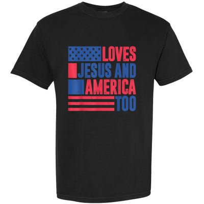 Loves Jesus And America Too 4th Of July Patriotic Wo  Garment-Dyed Heavyweight T-Shirt