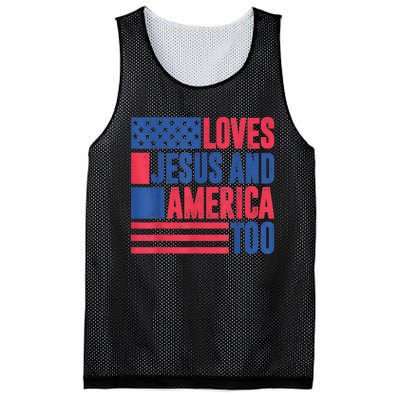 Loves Jesus And America Too 4th Of July Patriotic Wo  Mesh Reversible Basketball Jersey Tank