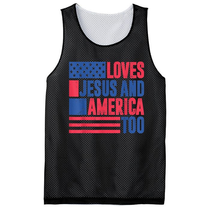 Loves Jesus And America Too 4th Of July Patriotic Wo  Mesh Reversible Basketball Jersey Tank