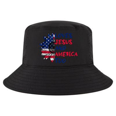 Loves Jesus And America Too Sunflower Cool Comfort Performance Bucket Hat