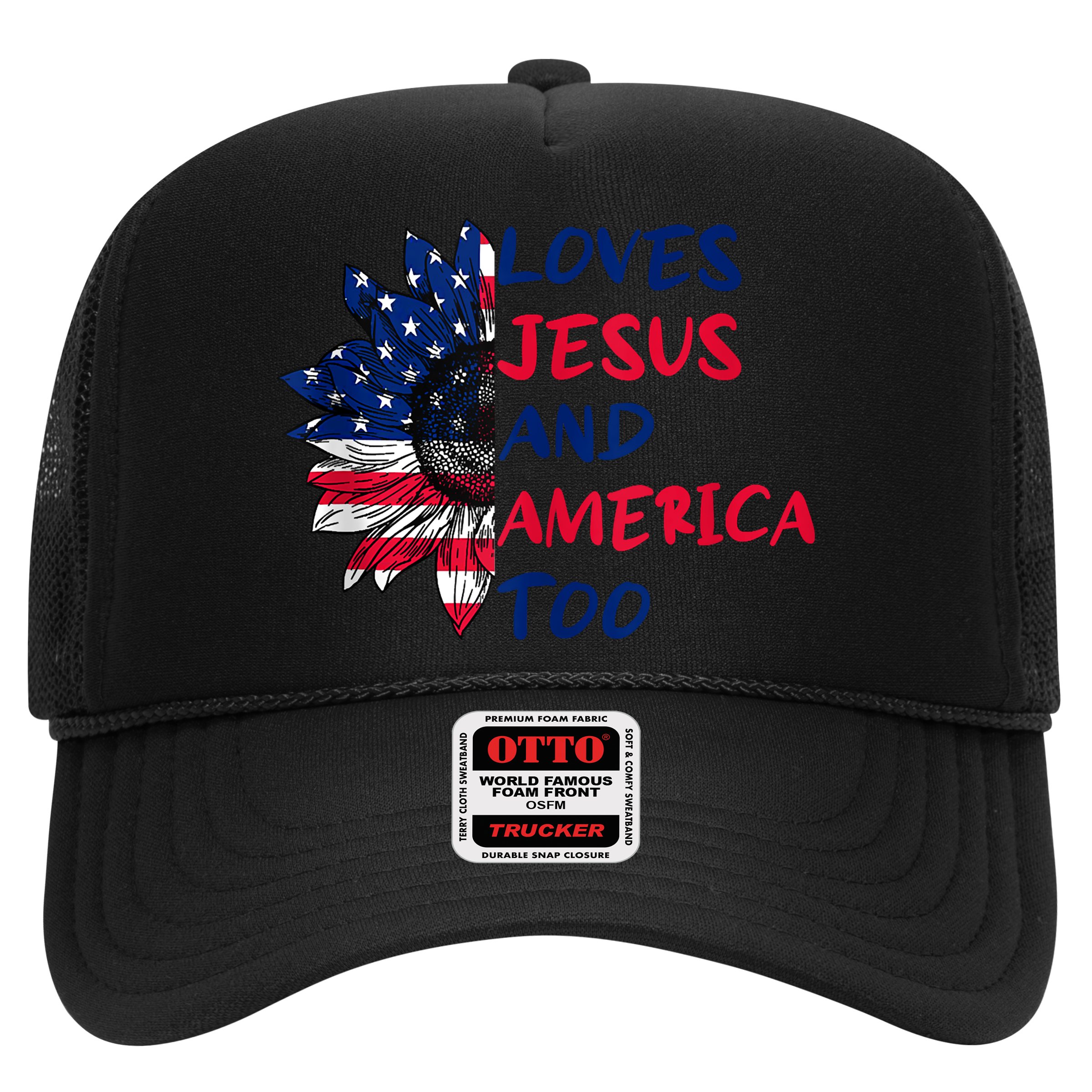 Loves Jesus And America Too Sunflower Hat