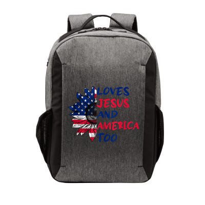 Loves Jesus And America Too Sunflower Vector Backpack