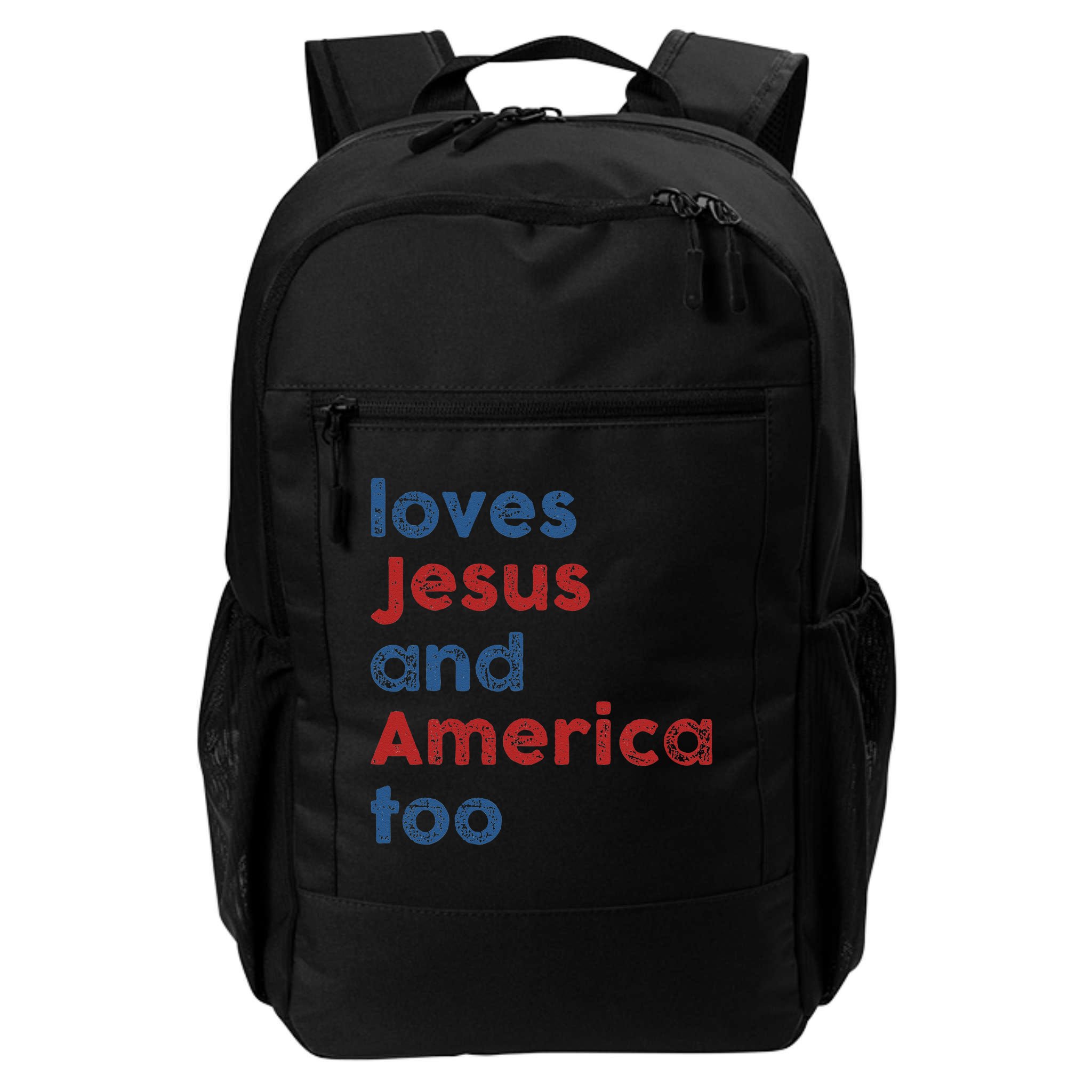 Loves Jesus And America Too 4th of July Proud Backpack