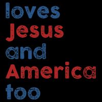 Loves Jesus And America Too 4th of July Proud 16 in Basic Backpack