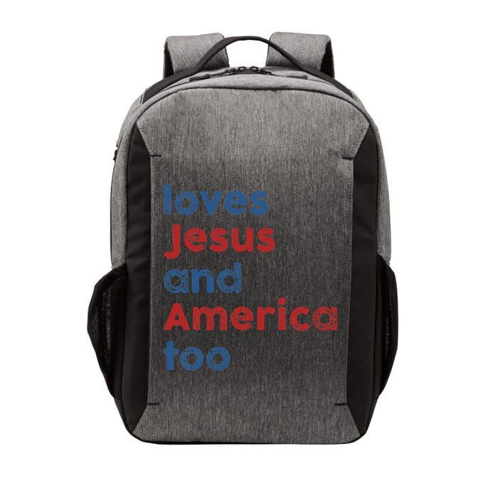 Loves Jesus And America Too 4th of July Proud Vector Backpack