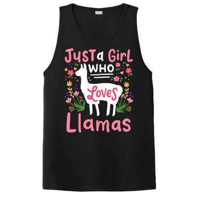 Llama Just A Girl Who Loves Llamas Llama Lover Gift PosiCharge Competitor Tank