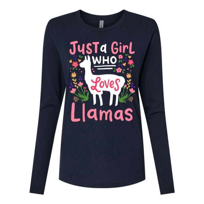 Llama Just A Girl Who Loves Llamas Llama Lover Gift Womens Cotton Relaxed Long Sleeve T-Shirt