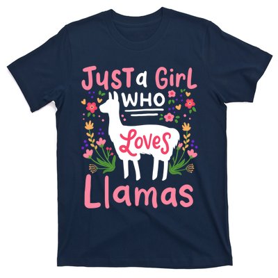 Llama Just A Girl Who Loves Llamas Llama Lover Gift T-Shirt