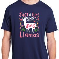 Llama Just A Girl Who Loves Llamas Llama Lover Gift Adult ChromaSoft Performance T-Shirt