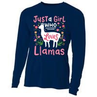 Llama Just A Girl Who Loves Llamas Llama Lover Gift Cooling Performance Long Sleeve Crew