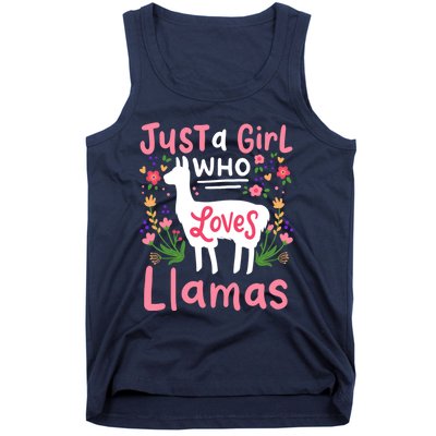 Llama Just A Girl Who Loves Llamas Llama Lover Gift Tank Top