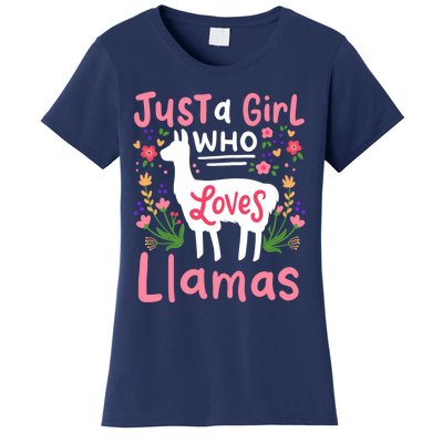 Llama Just A Girl Who Loves Llamas Llama Lover Gift Women's T-Shirt