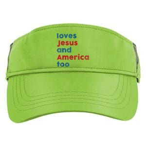 Loves Jesus And America Too Patriotic Proud Adult Drive Performance Visor