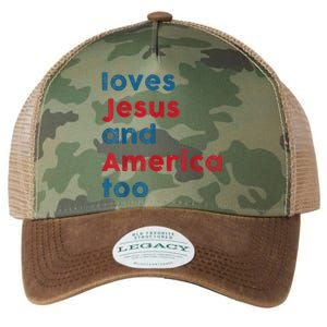 Loves Jesus And America Too Patriotic Proud Legacy Tie Dye Trucker Hat