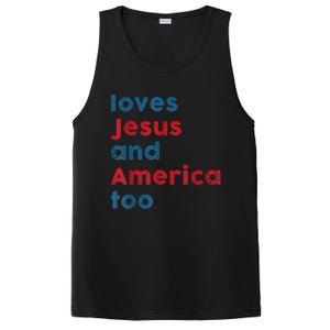 Loves Jesus And America Too Patriotic Proud PosiCharge Competitor Tank