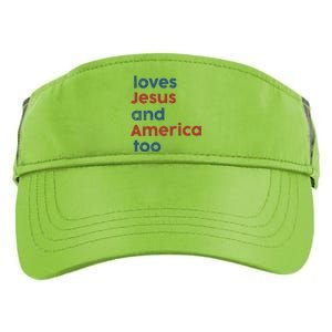 Loves Jesus And America Too Inspired Patriotic Adult Drive Performance Visor