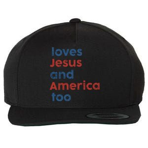 Loves Jesus And America Too Inspired Patriotic Wool Snapback Cap