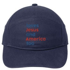 Loves Jesus And America Too Inspired Patriotic 7-Panel Snapback Hat