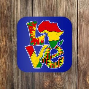 Love Juneteenth Africa Map Tie Dye Pride Black History Month Gift Coaster