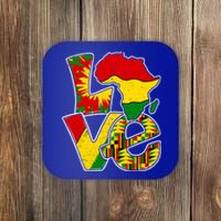 Love Juneteenth Africa Map Tie Dye Pride Black History Month Gift Coaster